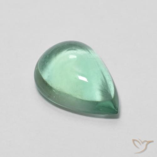 Fluorine Vert bleuâtre naturelle En forme de poire, 4.38 ct, Transparent