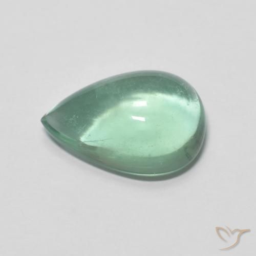 Fluorine Vert bleuâtre naturelle En forme de poire, 4.38 ct, Transparent