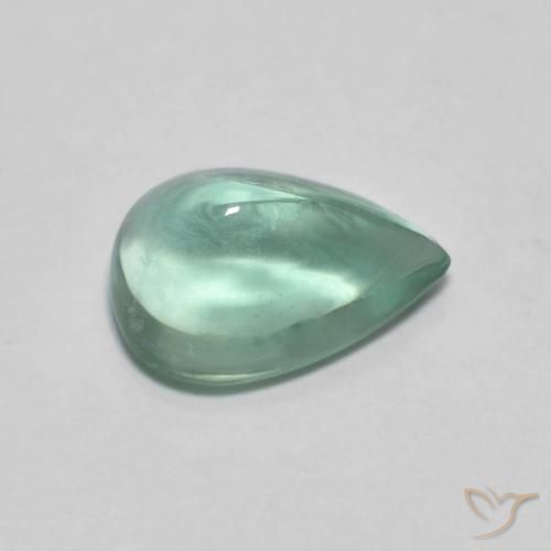 Fluorine Vert bleuâtre naturelle En forme de poire, 2.31 ct, Transparent