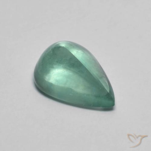 Fluorine Vert bleu clair naturelle En forme de poire, 3.03 ct, Transparent