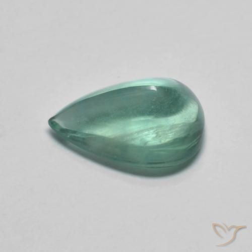 Fluorine Vert bleu clair naturelle En forme de poire, 3.03 ct, Transparent