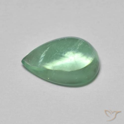 Fluorine Menthe légère naturelle En forme de poire, 2.97 ct, Transparent