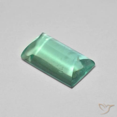 Fluorine Vert clair naturelle Baquette, 5.89 ct, Transparent