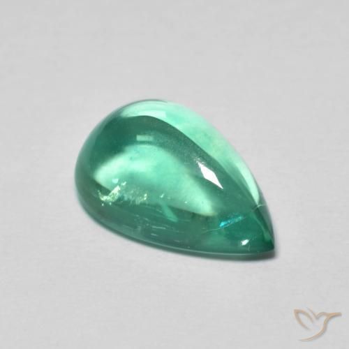 Fluorine Vert bleuâtre naturelle En forme de poire, 4.30 ct, Transparent