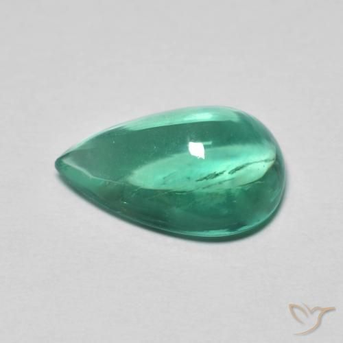 Fluorine Vert bleuâtre naturelle En forme de poire, 4.30 ct, Transparent