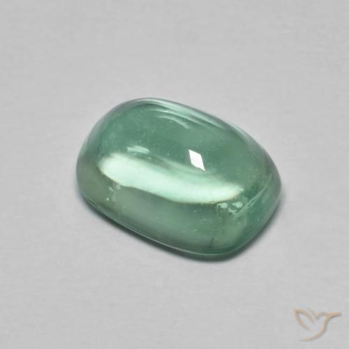 Fluorine Bleu vert naturelle Coussin, 2.54 ct, Transparent