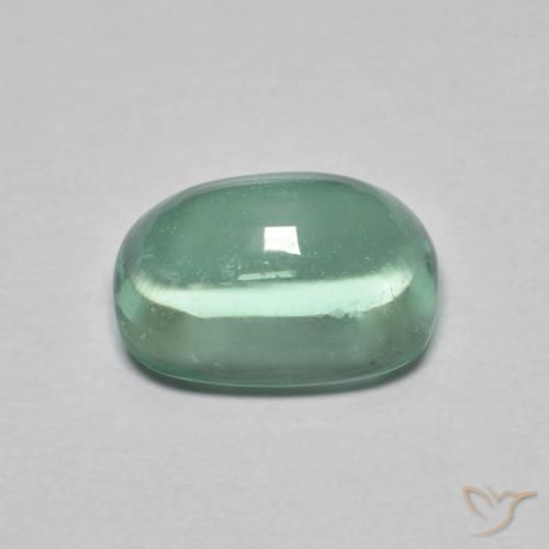 Fluorine Bleu vert naturelle Coussin, 2.54 ct, Transparent