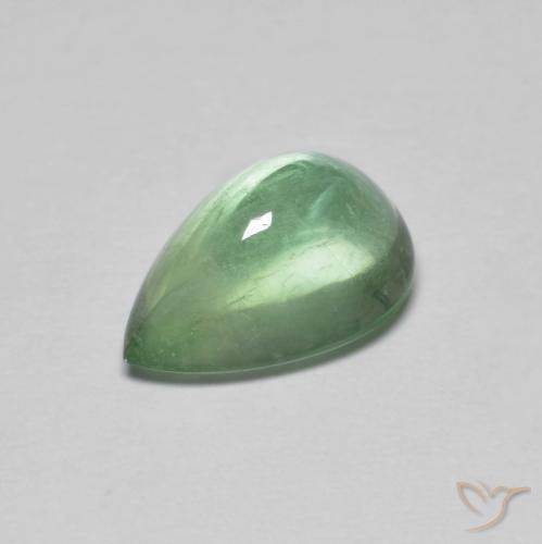 2.75ct Naturel Vert chaud Fluorine, En forme de poire, Transparent