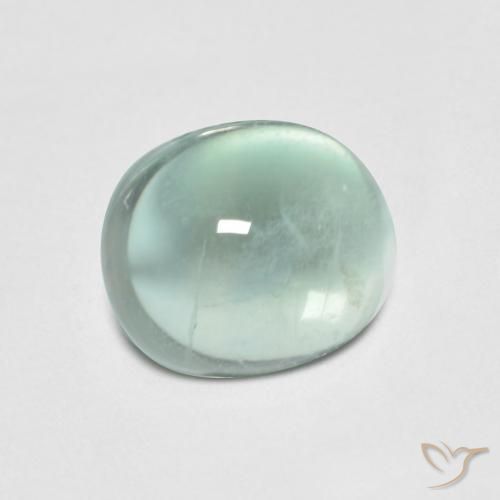 Fluorine Vert bleu très clair naturelle ovale, 3.15 ct, Transparent