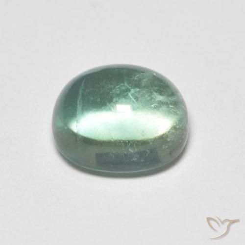 Fluorine Vert bleu très clair naturelle ovale, 3.15 ct, Transparent
