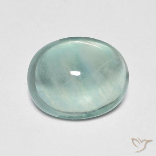 3.34ct Naturel Vert bleu très clair Fluorine, ovale, Transparent