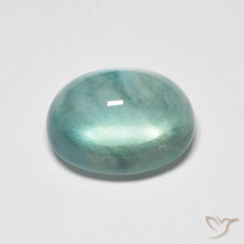 Fluorine Vert bleu très clair naturelle ovale, 3.34 ct, Transparent