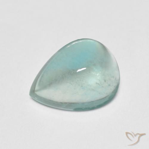 Fluorine Vert bleu pâle naturelle En forme de poire, 2.16 ct, Transparent