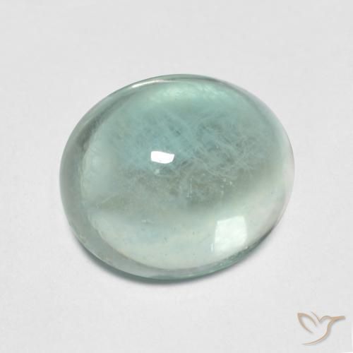Fluorine Vert bleu clair naturelle ovale, 2.42 ct, Transparent