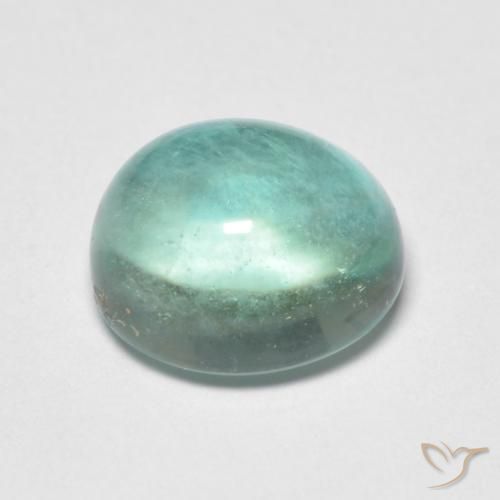 Fluorine Vert bleu clair naturelle ovale, 2.42 ct, Transparent