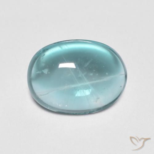 2.78ct Naturel Bleu vert moyen Fluorine, ovale, Transparent