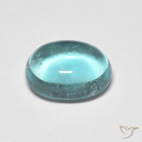 Fluorine Bleu vert moyen naturelle ovale, 2.78 ct, Transparent
