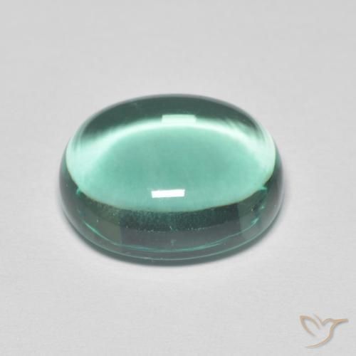 Fluorine Vert bleu très clair naturelle ovale, 8.43 ct, Transparent