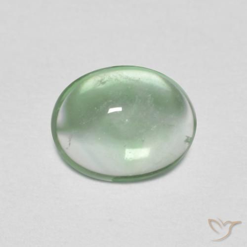 Fluorine Vert jaunâtre pâle naturelle Coupe ovale, 1.31 ct, Transparent