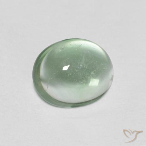 Fluorine Vert jaunâtre pâle naturelle Coupe ovale, 1.31 ct, Transparent