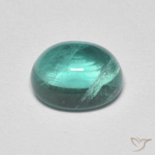Fluorine Vert bleu clair naturelle ovale, 2.25 ct, Transparent