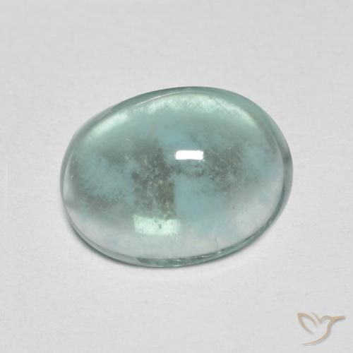 Fluorine Vert bleu très clair naturelle ovale, 3.71 ct, Transparent