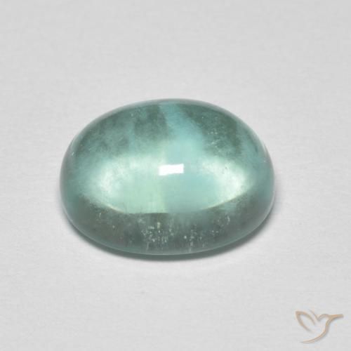 Fluorine Vert bleu très clair naturelle ovale, 3.71 ct, Transparent