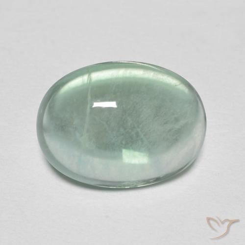 Fluorine Vert menthe léger naturelle ovale, 4.02 ct, Transparent