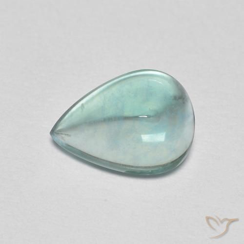 Fluorine Vert bleu clair naturelle En forme de poire, 1.97 ct, Transparent