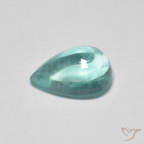 Fluorine Vert bleu clair naturelle En forme de poire, 1.97 ct, Transparent