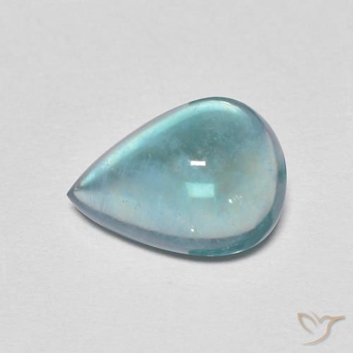 Fluorine Vert bleu clair naturelle En forme de poire, 2.48 ct, Transparent