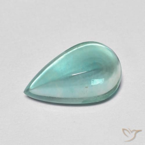 Fluorine Vert bleu clair naturelle En forme de poire, 2.38 ct, Transparent