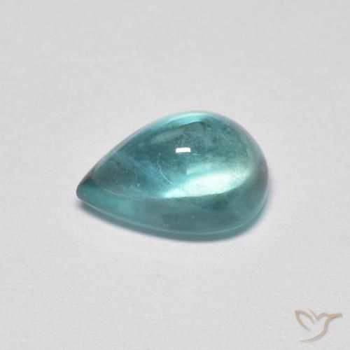 Fluorine Bleu vert moyen naturelle En forme de poire, 1.97 ct, Transparent