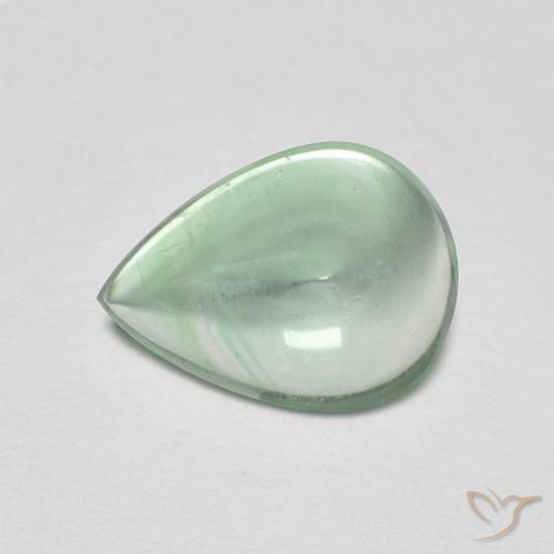 Fluorine Menthe verte naturelle En forme de poire, 2.58 ct, Transparent