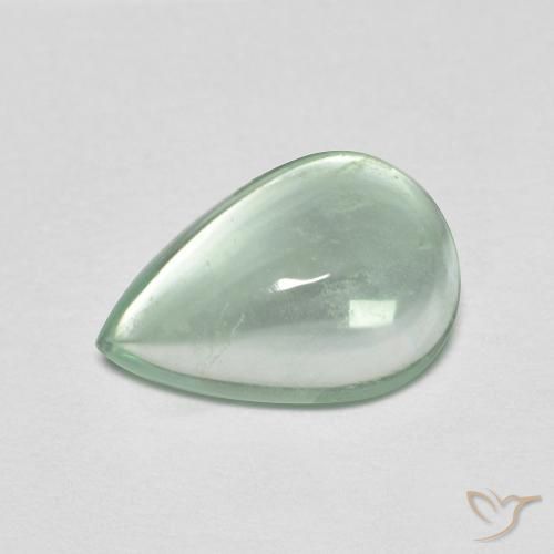 Fluorine Vert menthe léger naturelle En forme de poire, 2.32 ct, Transparent