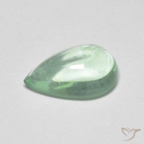 Fluorine Vert menthe léger naturelle En forme de poire, 2.32 ct, Transparent