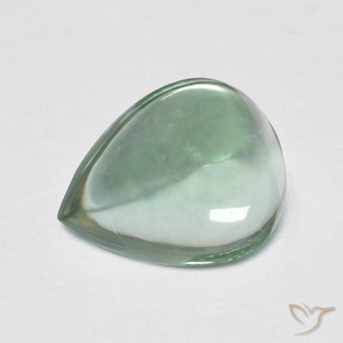 Fluorine Vert bleuâtre naturelle En forme de poire, 3.38 ct, Transparent