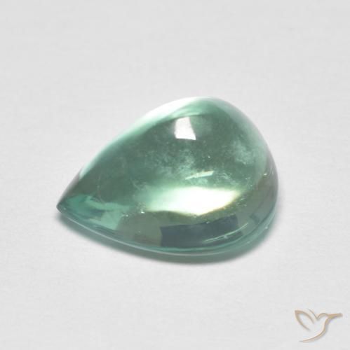 Fluorine Vert bleuâtre naturelle En forme de poire, 3.38 ct, Transparent