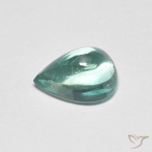 Fluorine Bleu vert naturelle En forme de poire, 1.93 ct, Transparent