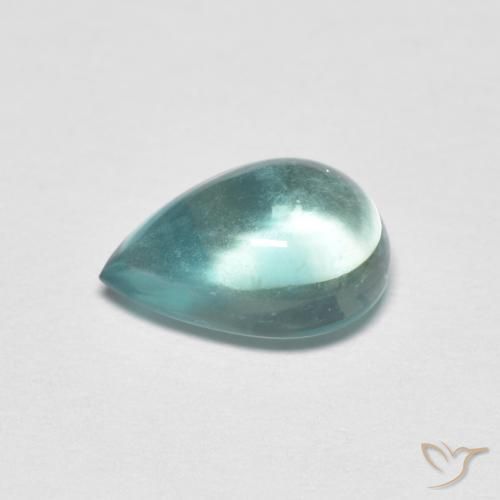 Fluorine Ton bleu électrique naturelle En forme de poire, 2.07 ct, Transparent