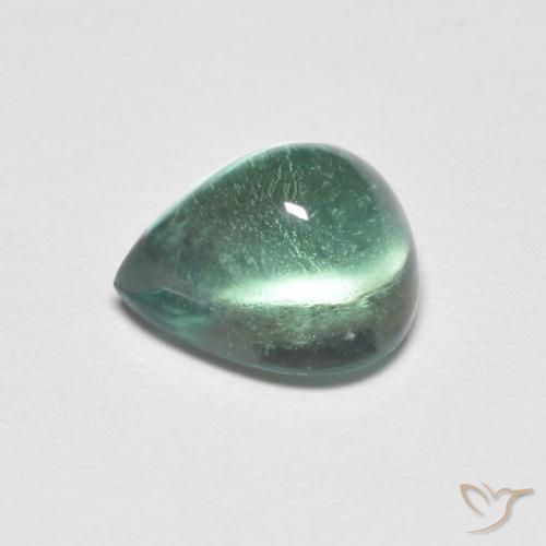 Fluorine Vert bleu clair naturelle En forme de poire, 2.77 ct, Transparent