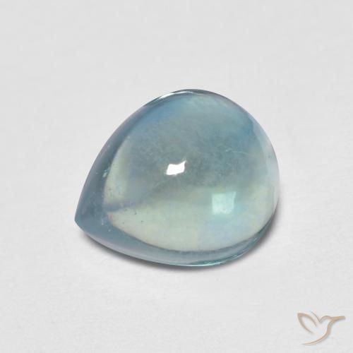 Fluorine Sarcelle léger naturelle En forme de poire, 2.17 ct, Transparent
