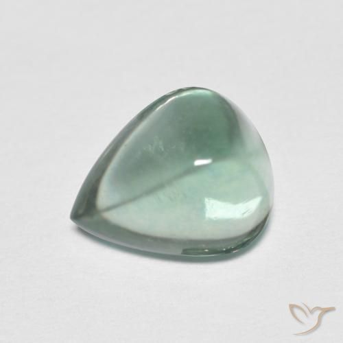 Fluorine Vert bleuâtre naturelle En forme de poire, 2.94 ct, Transparent