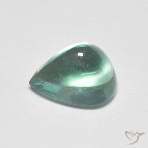 Fluorine Vert bleuâtre naturelle En forme de poire, 2.94 ct, Transparent