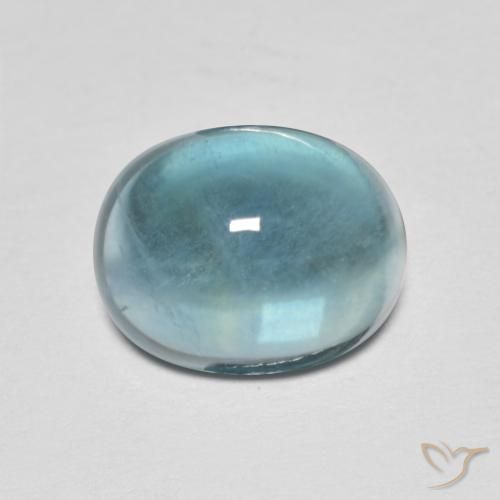 5.05ct Naturel Bleu vert Fluorine, ovale, Transparent