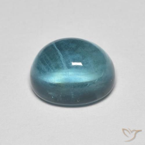 Fluorine Bleu vert naturelle ovale, 5.05 ct, Transparent