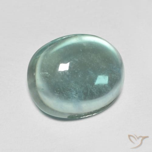 Fluorine Vert clair naturelle ovale, 6.35 ct, Transparent