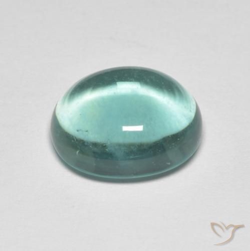 Fluorine Vert clair naturelle ovale, 6.35 ct, Transparent