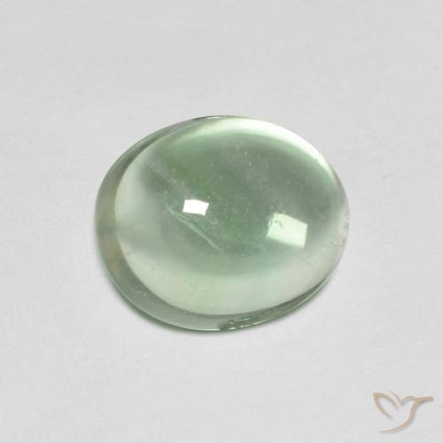 Fluorine Vert clair naturelle ovale, 3.42 ct, Transparent