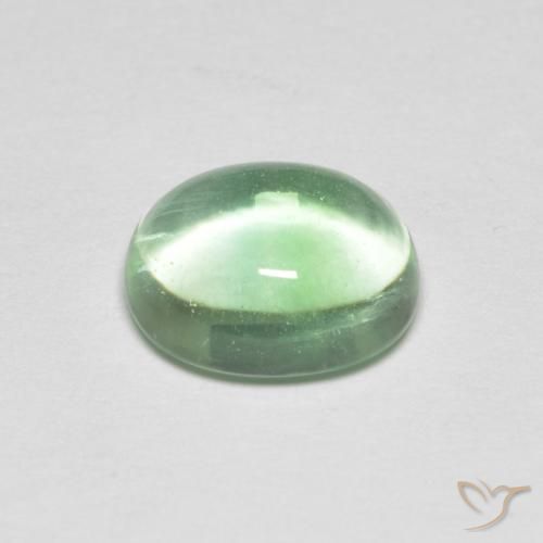 Fluorine Vert clair naturelle ovale, 3.42 ct, Transparent